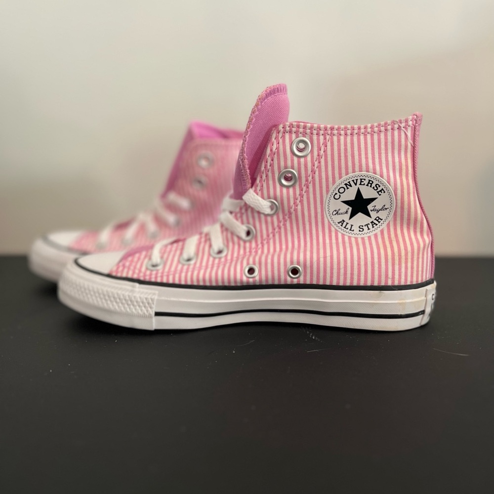 Pink Pinstripe Converse